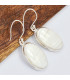 Boucles d'oreilles ovales en Scolecite blanche Boucles d'oreilles en pierres SK49.2