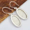 Boucles d'oreilles ovales en Scolecite blanche - Boucles d'oreilles en pierres naturelles