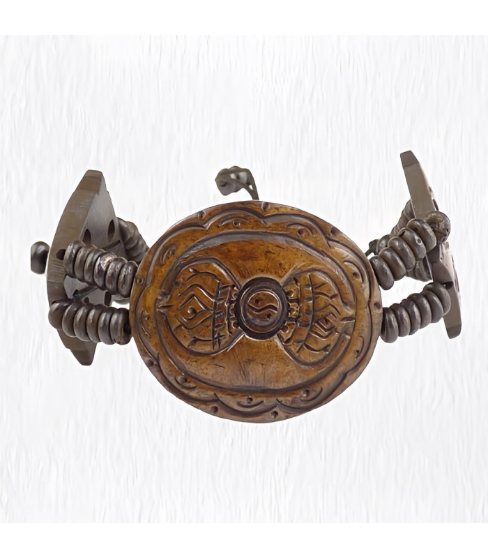 Bracelet tibétain sculpté Dorje vajra Bracelets tibétains bouddhistes OY9