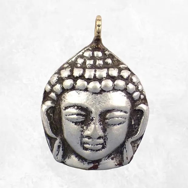Tête de Bouddha pendentif métal - Pendentifs tibétains bouddhistes