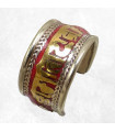 Bague tibétaine bicolore avec mantra de Chenrezi.