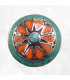 Grosse bague Tibétaine Turquoise Corail ronde