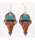 Boucles d'oreilles tibetaines longues en pointe