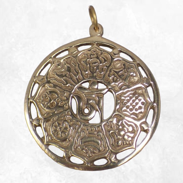 Pendentif tibétain en laiton - Pendentifs tibétains bouddhistes