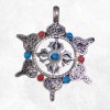 Pendentif tibétain Roue du Dharma et Dorjé