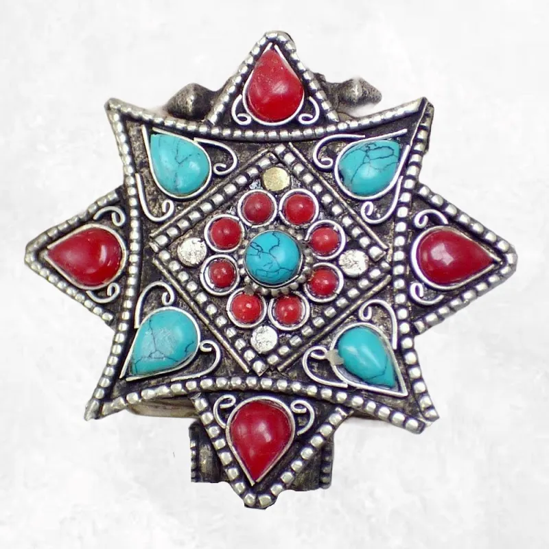 Pendentif tibétain GHAU POISON ETOILE - Pendentifs tibétains bouddhistes