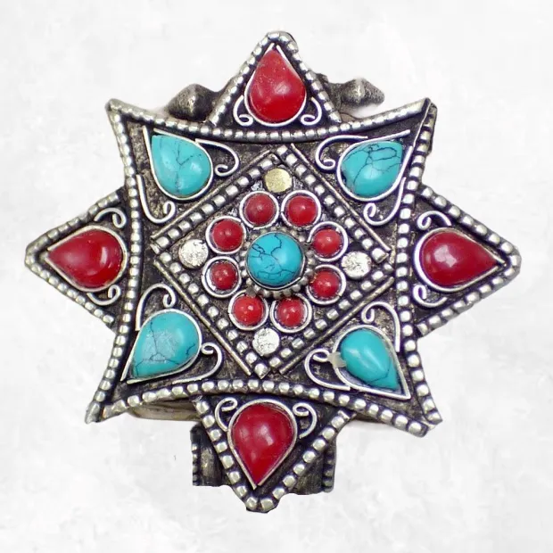 Pendentif tibétain GHAU POISON ETOILE - Pendentifs tibétains bouddhistes