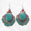 Boucles d'oreilles pendantes tibétaines forme fleur