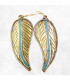Boucles d'oreilles ethniques forme feuille Boucles d'oreilles tibétaines LBOT22