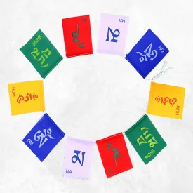 10 Drapeaux de prières bouddhistes Om mani 10 X 7 CM - Drapeaux tibétains