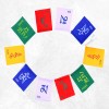 10 Drapeaux de prières OM MANI PEDME HUM 10 X 7 CM