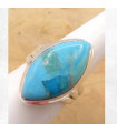 Bague Turquoise Mohave marquise T 52 Bagues pierres naturelles TUV58.4