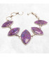 Bracelet argent Turquoise Pourpre cuivrée forme marquise Bracelets pierres naturelles LAM67.2