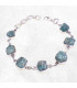 Apatite bleu néon brute – Bracelet 7 pierres et argent 925 certifié
