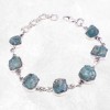 Bracelet Apatite bleu néon brute 7 pierres