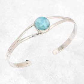 Bracelet jonc en authentique Larimar