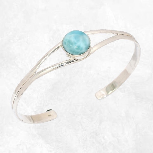 Bracelet jonc en authentique Larimar