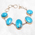 Bracelet Turquoise iranienne avec pyrite – Argent 925 poinçonné