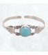 Bracelet Calcédoine bleu paraiba forme jonc