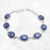 Bracelet Cyanite bleue cabochon pierres ovales