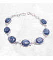 Bracelet Cyanite bleue cabochon pierres ovales