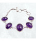 Bracelet Amethyste violette cabochon qualité AAA