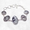 Bracelet Quartz Rutile cabochon