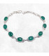 Bracelet Onyx vert pierres ovales