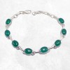 Bracelet Onyx vert pierres ovales