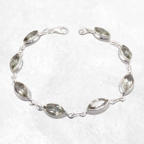 Bracelet Améthyste verte facettée forme marquise