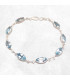 Bracelet en Topaze bleue facettée forme marquise