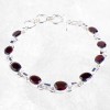Bracelet en pierre Grenat facetté forme ovale