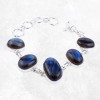 Bracelet argent Labradorite bleue cabochon