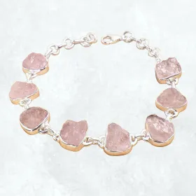 Bracelet Morganite brute - Bijoux en Morganite