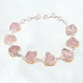 Bracelet Morganite brute - Bijoux en Morganite