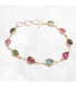 Bracelet Tourmaline rose et verte forme poire
