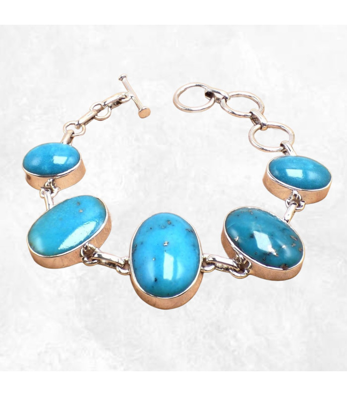 Gros bracelet Turquoise avec pyrite