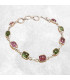Bracelet Tourmaline rose et verte forme rectangulaire