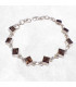 Bracelet argent Quartz fumé pierres Losange