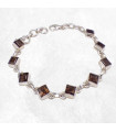 Bracelet Quartz fumé pierres losange – Argent 925 poinçonné