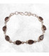Bracelet argent Quartz fumé pierres gouttes