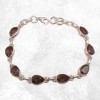 Bracelet argent Quartz fumé pierres gouttes