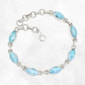 Bracelet authentique Larimar 7 pierres - Bracelets pierres naturelles