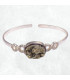 Bracelet jonc en Pyrite dorée et zirconium
