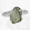 Bague Moldavite brute taille 54/55 (2) - Bijoux en Moldavite