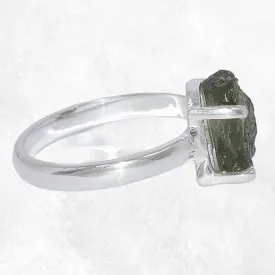 Bague Moldavite brute taille 54/55 (2) - Bijoux en Moldavite
