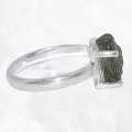Bague argent Moldavite brute taille 54 (5) - Bijoux en Moldavite