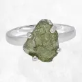 Bague Authentique Moldavite brute taille 55 (7) - Bijoux en Moldavite