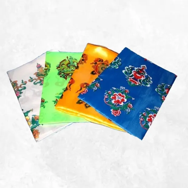 Khata tibétaine satin coloré - Objets rituels bouddhistes