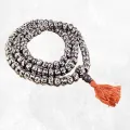 Collier tibétain mala en os de Yak et mantra - Mala tibétain 108 perles